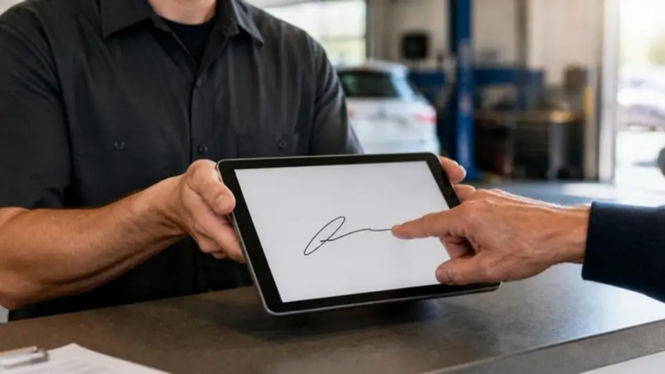Müşteri tablette dijital imza atıyor